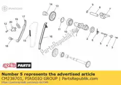 Here you can order the rear valve control from Piaggio Group, with part number CM238701: