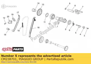 Piaggio Group CM238701 rear valve control - Bottom side