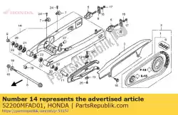 Aqui você pode pedir o swingarm sub assy., rr. Em Honda , com o número da peça 52200MFAD01:
