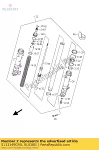 Suzuki 5113149G90 tube, extérieur, r - La partie au fond