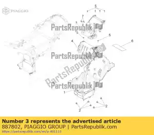 Piaggio Group 887802 tapa de la batería - Lado inferior