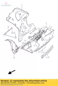 suzuki 6819039F10YM2 tape set,under - Bottom side