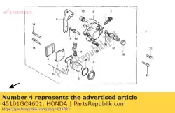 Ici, vous pouvez commander le étrier comp., l. Auprès de Honda , avec le numéro de pièce 45101GC4601: