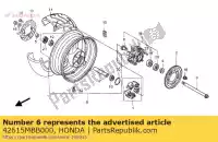 42615MBB000, Honda, flange sous assy., rr. conduit honda vtr 1000 1997 1998 1999 2000 2001 2002 2003 2005 2006, Nouveau