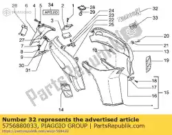 Ici, vous pouvez commander le plaque signalétique auprès de Piaggio Group , avec le numéro de pièce 5756880033: