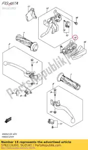 suzuki 5782126J00 knop, remvergrendeling - Onderkant