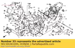 Aqui você pode pedir o parafuso, flange, 8x47 em Honda , com o número da peça 90150GN1000: