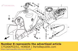 Honda 17526KPCD51 slang comp., brandstof bijv - Onderkant