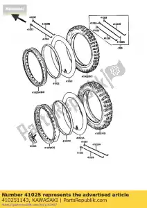 Kawasaki 410251143 velg, rr, 1.85x18e7aj - Onderkant