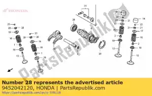 Honda 9452042120 circlip, interno, 42 mm - Lado inferior