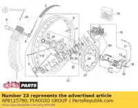 AP8125780, Piaggio Group, Entretoise interne de roulement aprilia etx rx sx racing 125 50, Nouveau