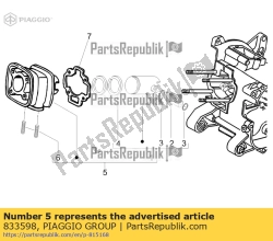 Aprilia 833598, Cylinder with piston 1m, OEM: Aprilia 833598