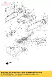 Ici, vous pouvez commander le séjour, silencieux 1 auprès de Yamaha , avec le numéro de pièce 5YKE47700000: