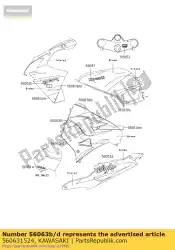 Here you can order the pattern,upp cowling,u from Kawasaki, with part number 560631524: