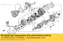 Aquí puede pedir arandela de tornillo, 4x25 de Honda , con el número de pieza 31148PD1004: