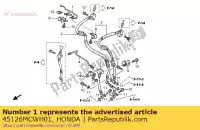 45126MCWH01, Honda, manguera comp., l. fr. freno honda vfr 800 2006 2007 2008 2009 2010, Nuevo