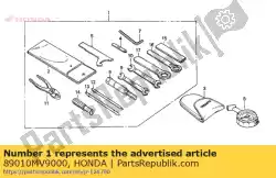Aqui você pode pedir o conjunto de ferramentas em Honda , com o número da peça 89010MV9000: