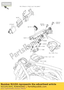 Kawasaki 921541564 parafuso, soquete, 6x18 - Lado inferior