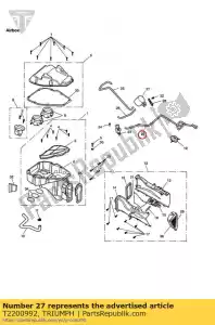 triumph T2200992 slang gevormd membraan - Onderkant