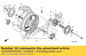 Honda 42650MFAD00 conjunto de sub da roda., rr. - Lado inferior