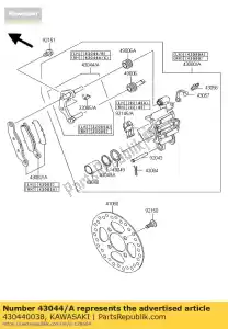 Kawasaki 430440038 supporto-comp-pinza, fr, r - Il fondo