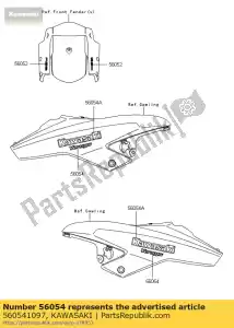 kawasaki 560541097 mark,upp cowling kle650cdf - Bottom side