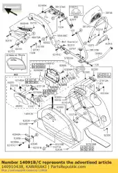 Tutaj możesz zamówić pokrowiec, boczny wspornik kufra, lewa od Kawasaki , z numerem części 140910438: