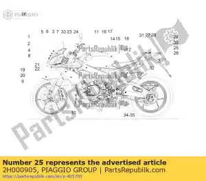 Piaggio Group 2H000905 décalcomanies aile droite - La partie au fond