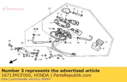 Ici, vous pouvez commander le tube, retour pompe à carburant auprès de Honda , avec le numéro de pièce 16713MCF000: