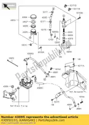 Aqui você pode pedir o mangueira de freio, cilindro mestre rr em Kawasaki , com o número da peça 430950193: