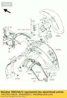 350230114816, Kawasaki, spatbord achter, c.f. rood kawasaki vn classic b vulcan lt d vn900 900 , Nieuw