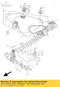 yamaha 970130801200 boulon (62e) - La partie au fond