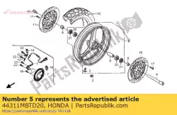 Here you can order the collar, r. Fr. Wheel side from Honda, with part number 44311MBTD20: