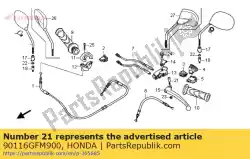 Aqui você pode pedir o parafuso, pivô da alavanca do punho em Honda , com o número da peça 90116GFM900: