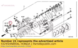 Aqui você pode pedir o alavanca, trava de freio em Honda , com o número da peça 43245HN8006: