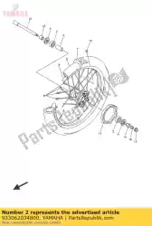 Here you can order the bearing from Yamaha, with part number 933062034800: