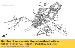 Here you can order the frame bod*nh146m* from Honda, with part number 50100HM3900ZA:
