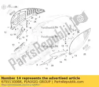 67551300BR, Piaggio Group, Terminal trasero del alerón derecho vespa vespa zapm80100, zapm80101, zapma7100 zapm80101 zapm808g, zapm80200, zapm8020, zapma7200, zapma78g zapma720 zapma78g,  zapmd710 zapmd7200,  946 125 150 946 2013 2014 2015 2016 2017 2018 2019 2020 2021 2022, Nuevo