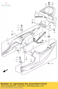 Suzuki 4551416G00YAY capa, cauda do assento - Lado inferior