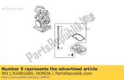 Tutaj możesz zamówić odrzutowiec, g?ówny, # 168 od Honda , z numerem części 99113GHB1680: