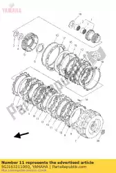 Aquí puede pedir placa, fricción de Yamaha , con el número de pieza 5GJ163211000: