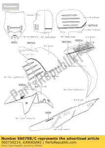 kawasaki 560750214 pattern,side cowl.,rh,cn zg140 - Bottom side