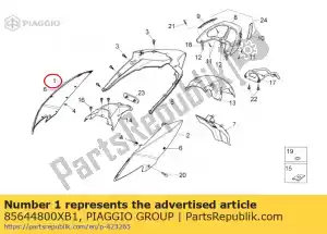 Piaggio Group 85644800XB1 carenado trasero medio blanco. - Lado inferior