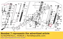 veer, olieslot van Honda, met onderdeel nummer 51402MB7611, bestel je hier online:
