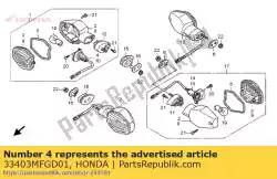 doppenset, knipperlicht van Honda, met onderdeel nummer 33403MFGD01, bestel je hier online: