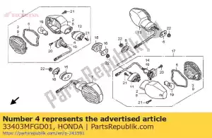 Honda 33403MFGD01 doppenset, knipperlicht - Onderkant