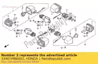 33401MB6003, Honda, basis, r. winker (nh1) honda xbr cb vfr ntv cbr cbs vfrf xbrs vfrr cbrrr 500 450 750 650 400 900 4003, Nieuw