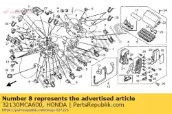 Aquí puede pedir sub arnés, l. Alforja de Honda , con el número de pieza 32130MCA600: