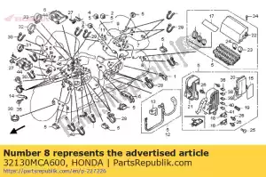 Honda 32130MCA600 sub arnés, l. alforja - Lado inferior