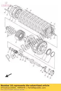 yamaha 5YU163210000 plaat, wrijving - Onderkant